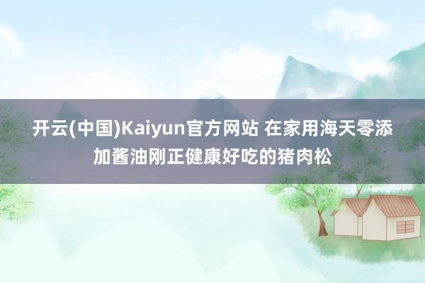 开云(中国)Kaiyun官方网站 在家用海天零添加酱油刚正健康好吃的猪肉松