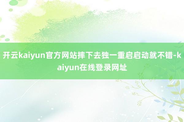 开云kaiyun官方网站摔下去独一重启启动就不错-kaiyun在线登录网址