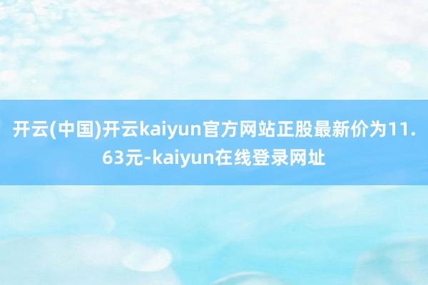 开云(中国)开云kaiyun官方网站正股最新价为11.63元-kaiyun在线登录网址